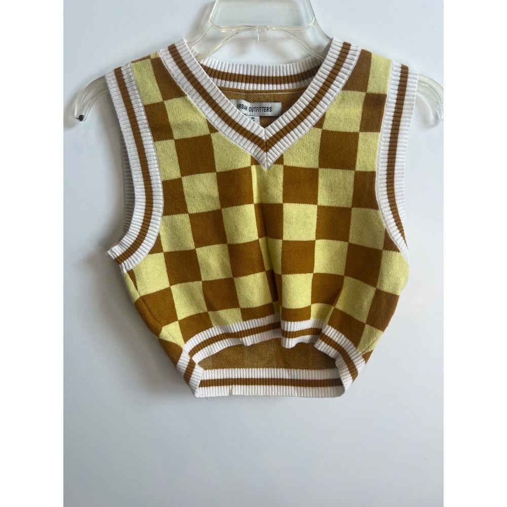 Women's Urban Outfitters Randi Shrunken Cropped Preppy Sweater Vest Size M
